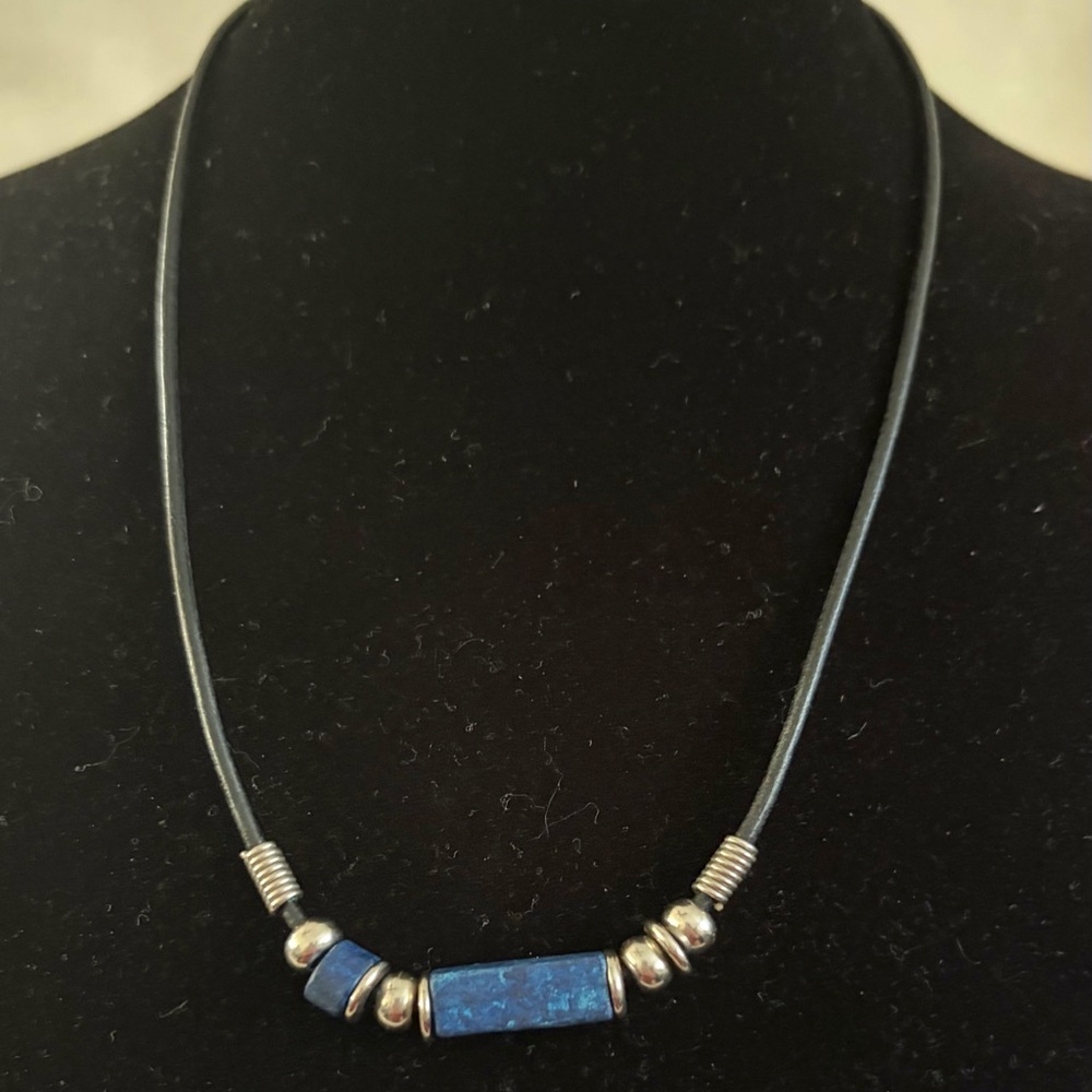Elegant Blue and Silver Beaded Necklace